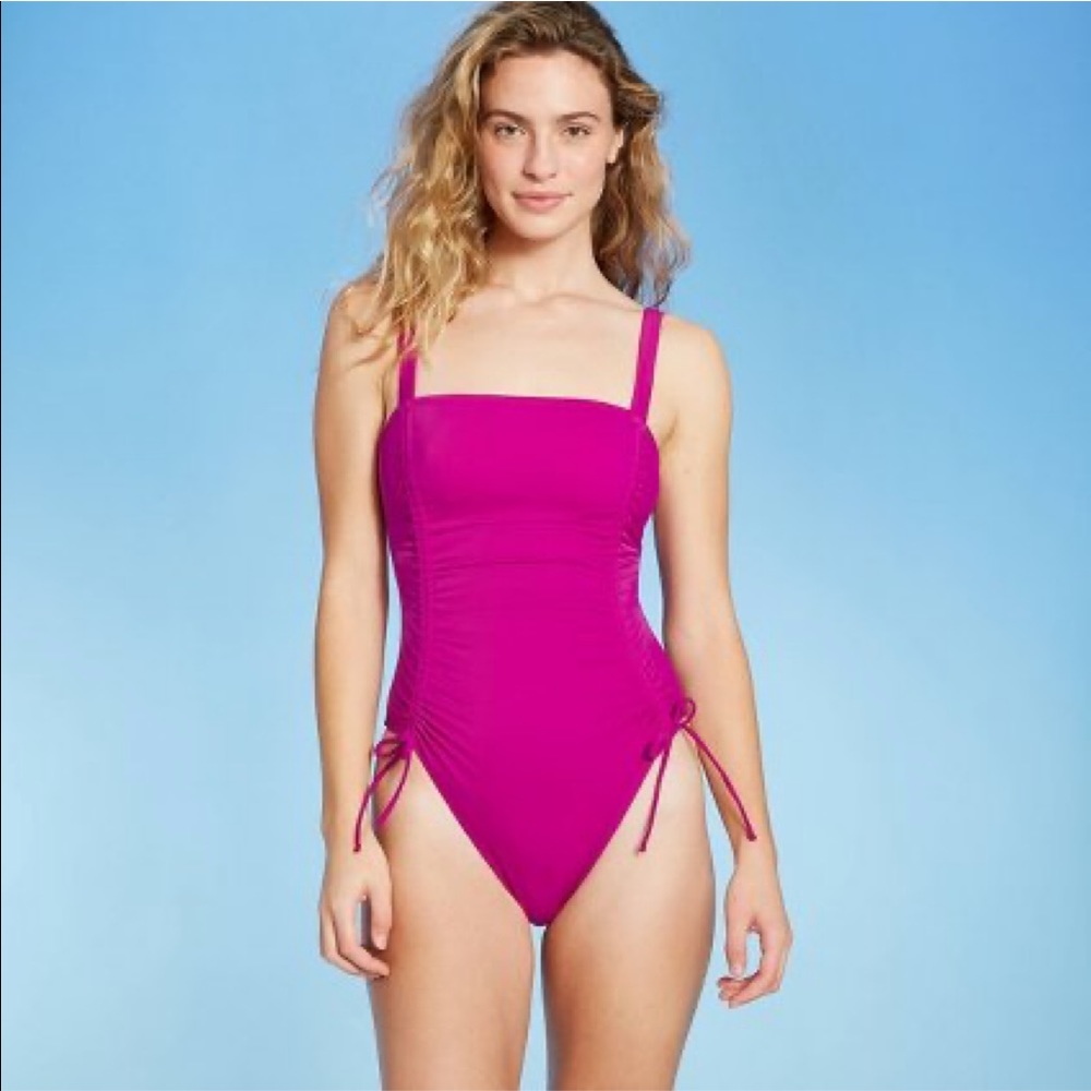 Kona sol one piece pink bathing suit medium